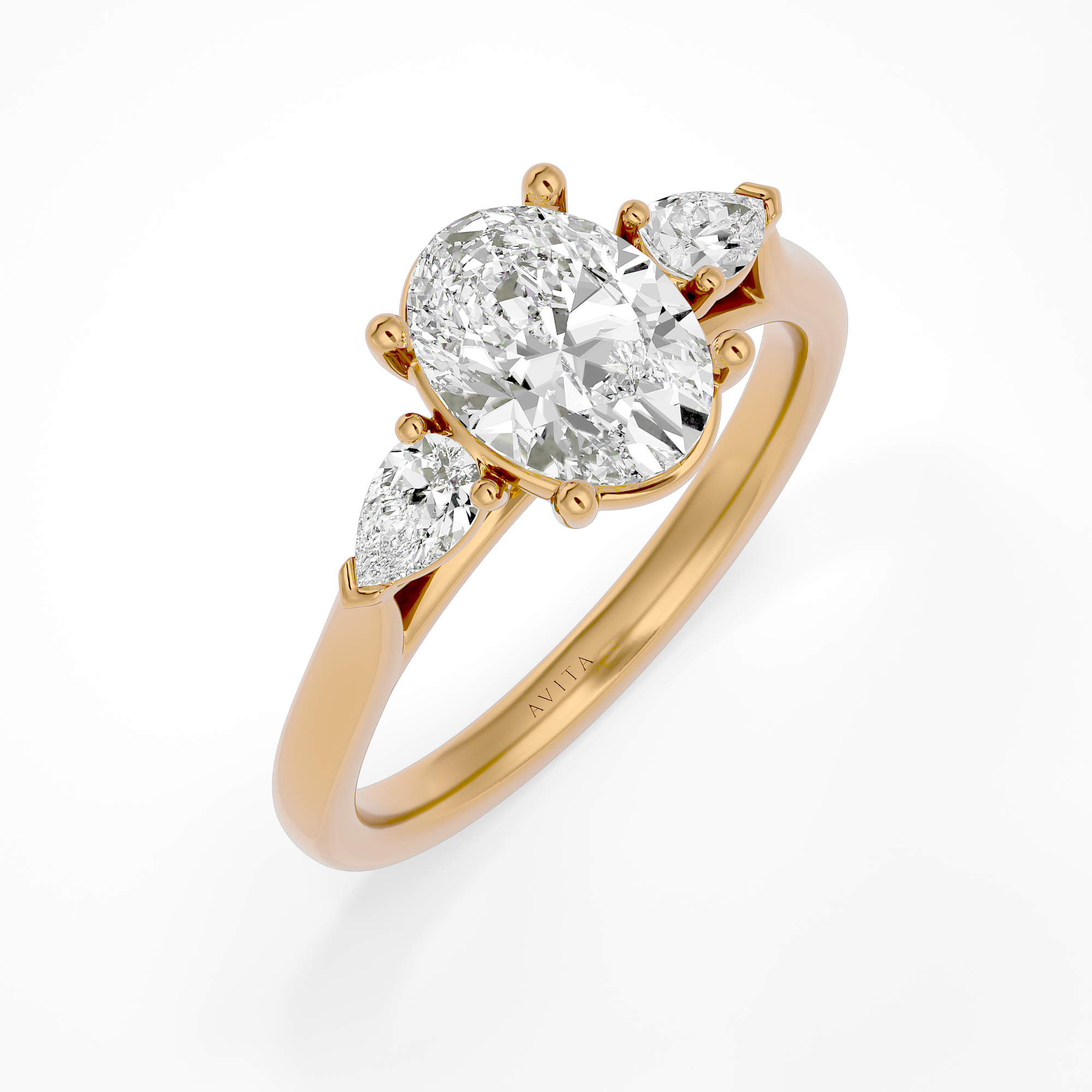 Cassina Oval Lab Yellow Gold