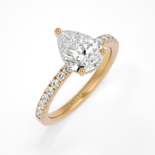 Roxanne Hidden Halo Pear Lab | Yellow
