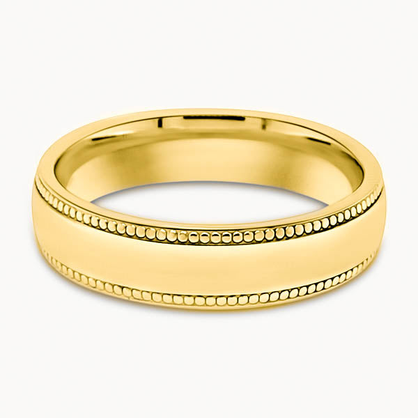 Mens Millgrain Detail Court Ring