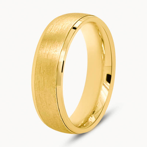 Mens Brushed Metal Court Ring with Polished Edges Avita Jewellery
