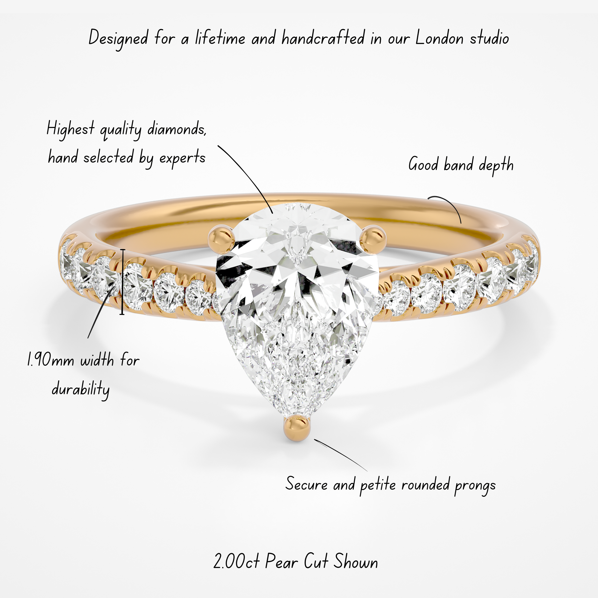 Silvie Pear Yellow Gold