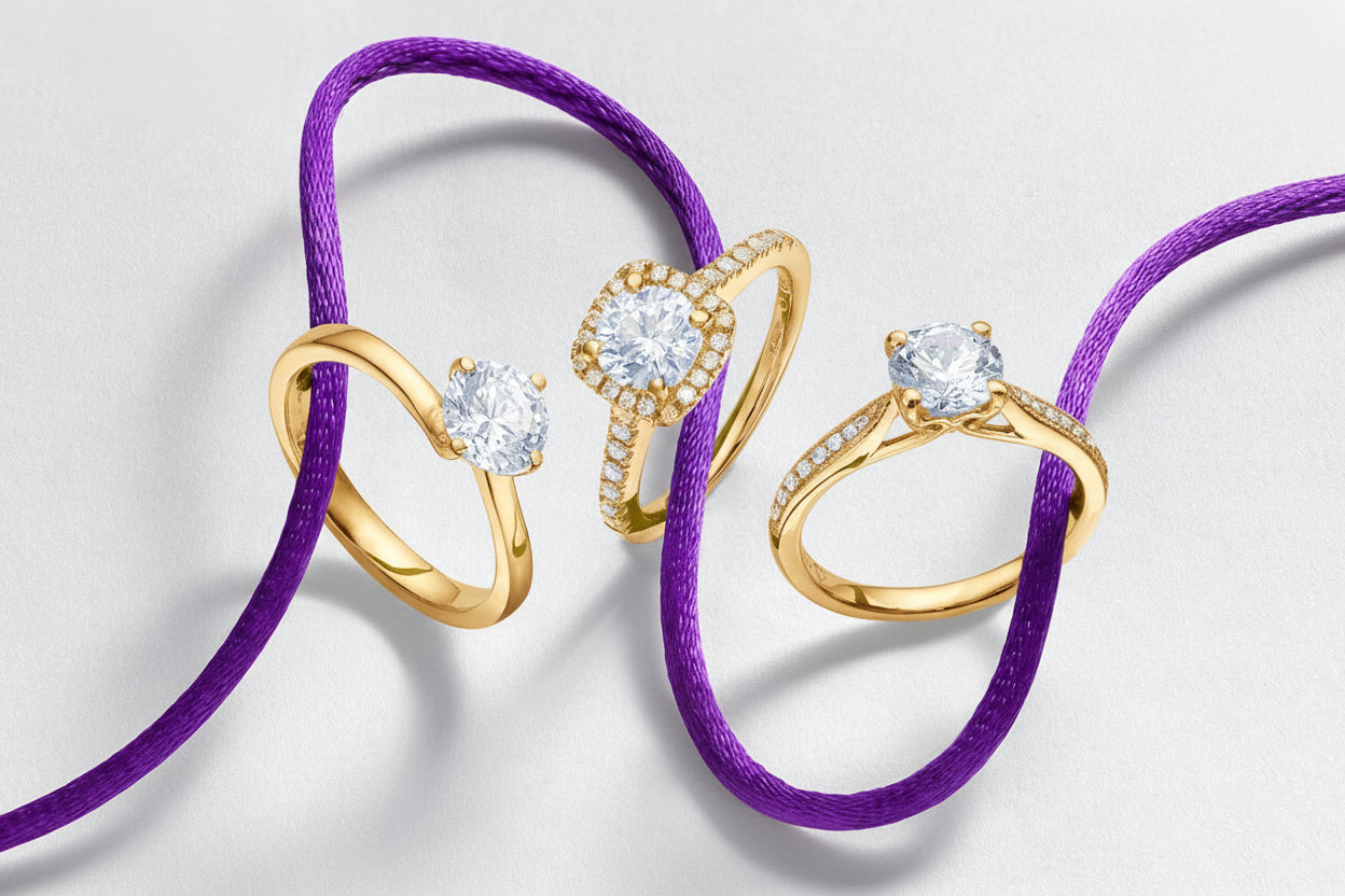 three diamond engagement rings