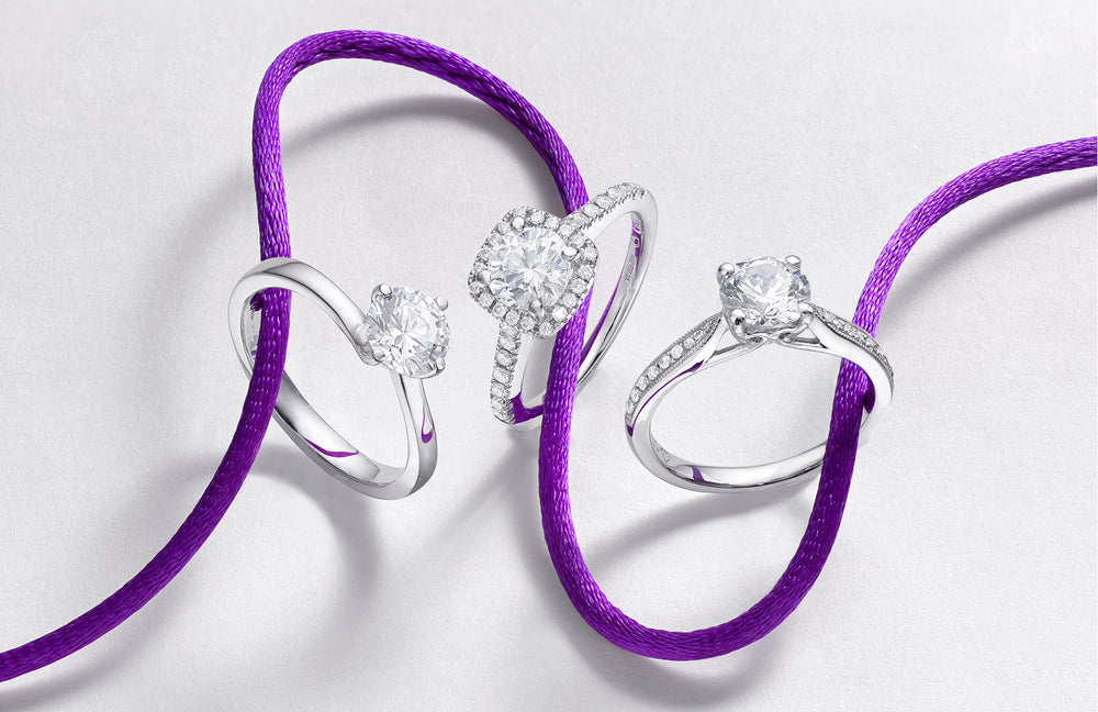three diamond engagement rings