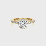 Roxanne Hidden Halo Round Yellow Gold
