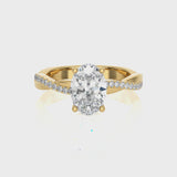 Daisy Oval Lab Yellow Gold