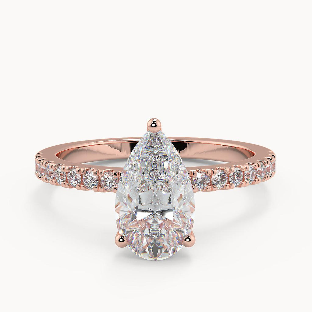 Roxanne Hidden Halo Pear Lab | Rose – Avita Jewellery