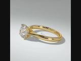 Denia Round Gold Solitaire Forever One Moissanite