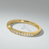 Lab Diamond Pinch Wedding Ring | YELLOW