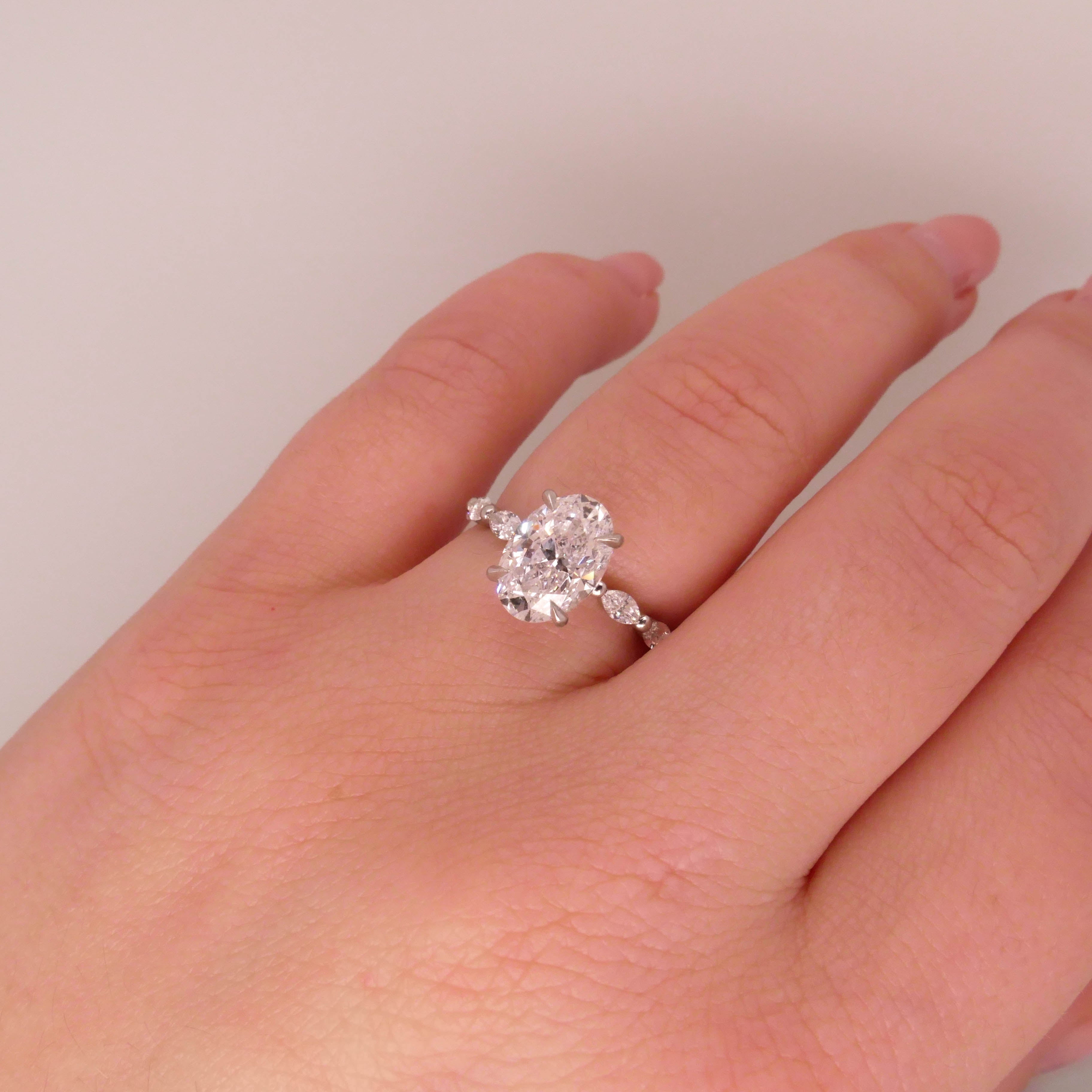 Oval Diamond Ring Marquise Band