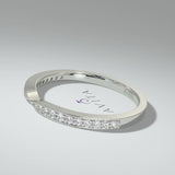 Diamond Pinch Wedding Ring | WHITE