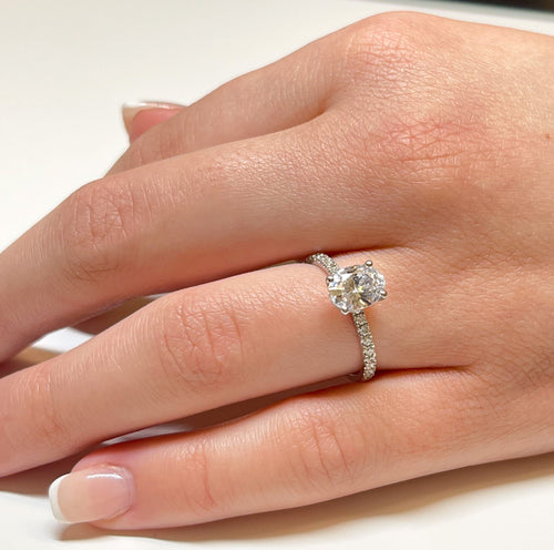 Roxanne Hidden Halo Oval Yellow Gold