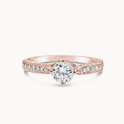 Natural Diamond Three Stone Engagement Ring Round