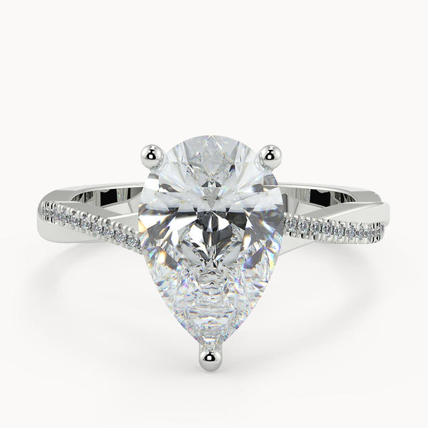Daisy Pear Diamond Shoulder Moissanite - Avita Jewellery