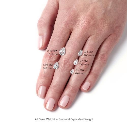 Daisy Pear Diamond Shoulder Moissanite - Avita Jewellery