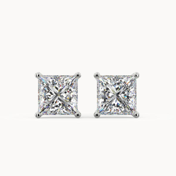 Della Princess Cut Diamond Stud Earrings - Avita Jewellery