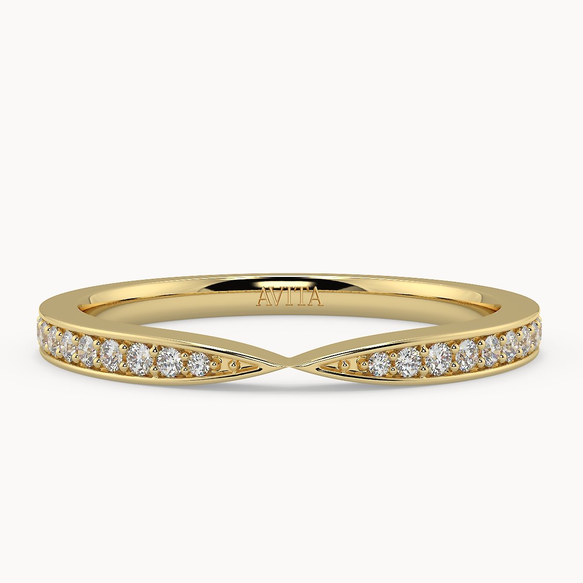 Diamond Pinch Wedding Ring - Avita Jewellery