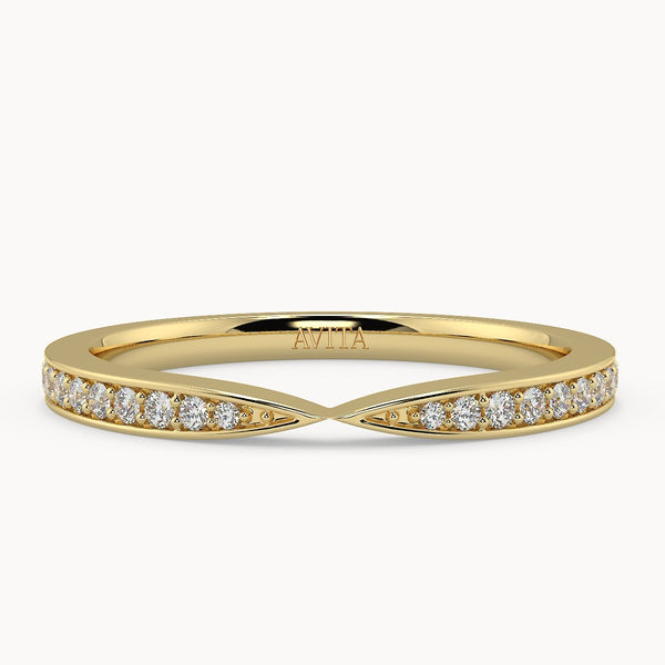 Diamond Pinch Wedding Ring - Avita Jewellery