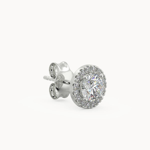Halo Diamond Studs 0.30ct White Gold - Avita Jewellery