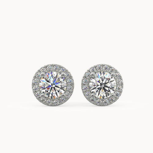 Halo Diamond Studs 0.30ct White Gold - Avita Jewellery