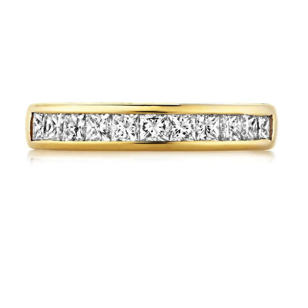 Diamond Channel Ring Yellow Gold