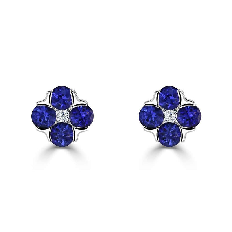 Posy Sapphire & Diamond Stud Earrings - Avita Jewellery
