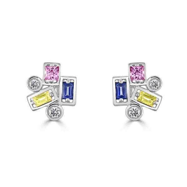 Rainbow Sapphire Studs - Avita Jewellery