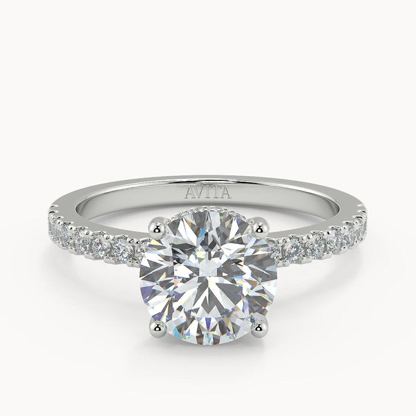 Roxanne Hidden Halo Round Engagement ring- Avita Jewellery