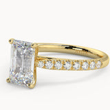 Silvie Emerald Diamond Shoulder Moissanite - Avita Jewellery